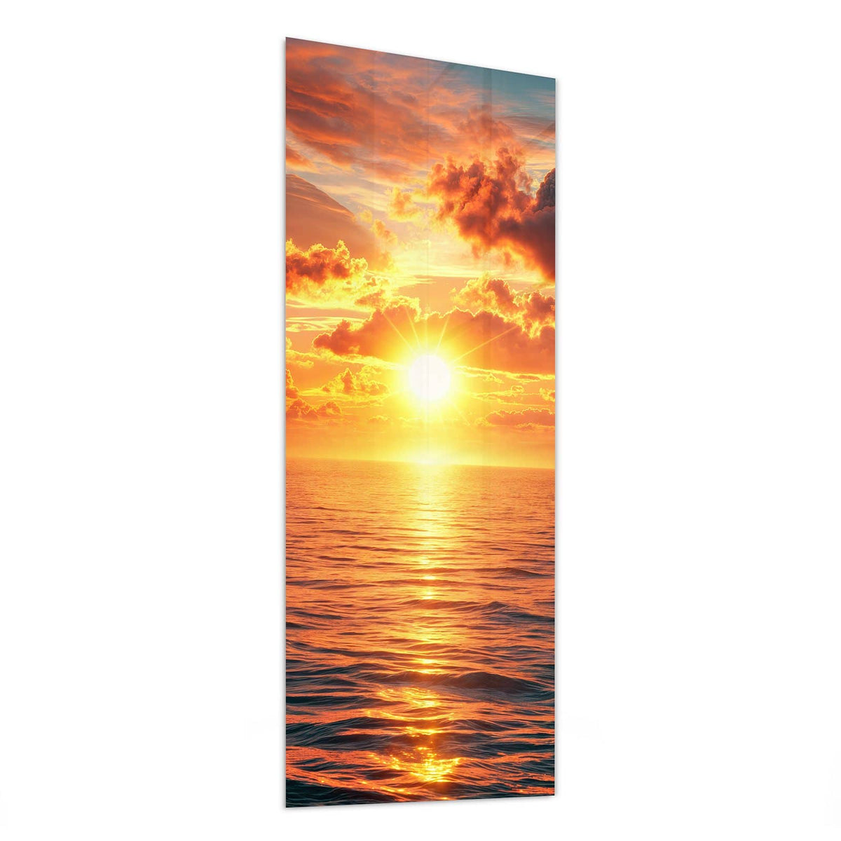 Glasbild Wolken im Abendrot von der Seite, 4 mm Echtglas