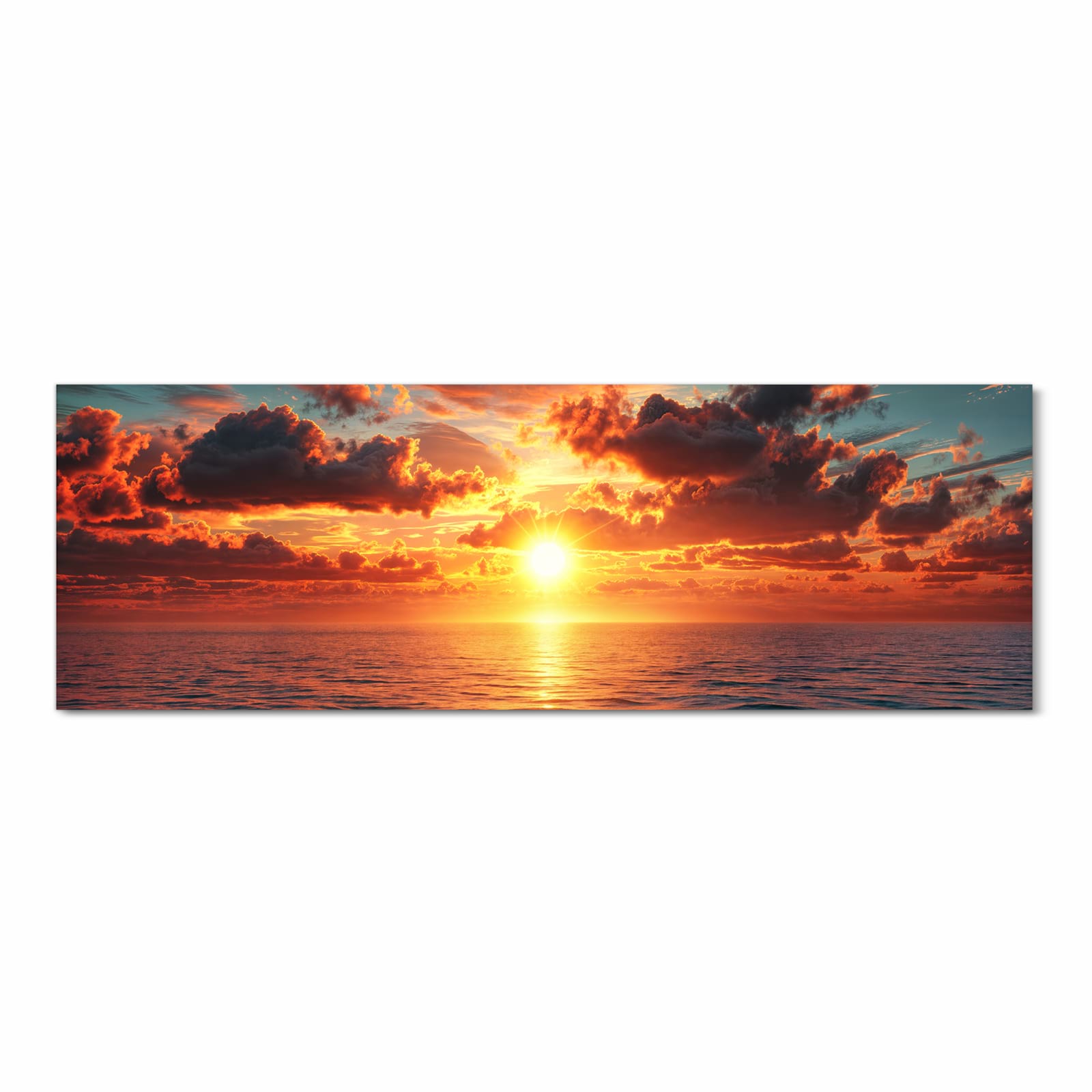 Küchenteppich mit Motiv Sonnenuntergang Meer in Frontansicht für Ordnung & Übersicht