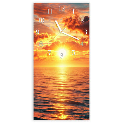 Wanduhr mit dem Motiv Wolken im Abendrot