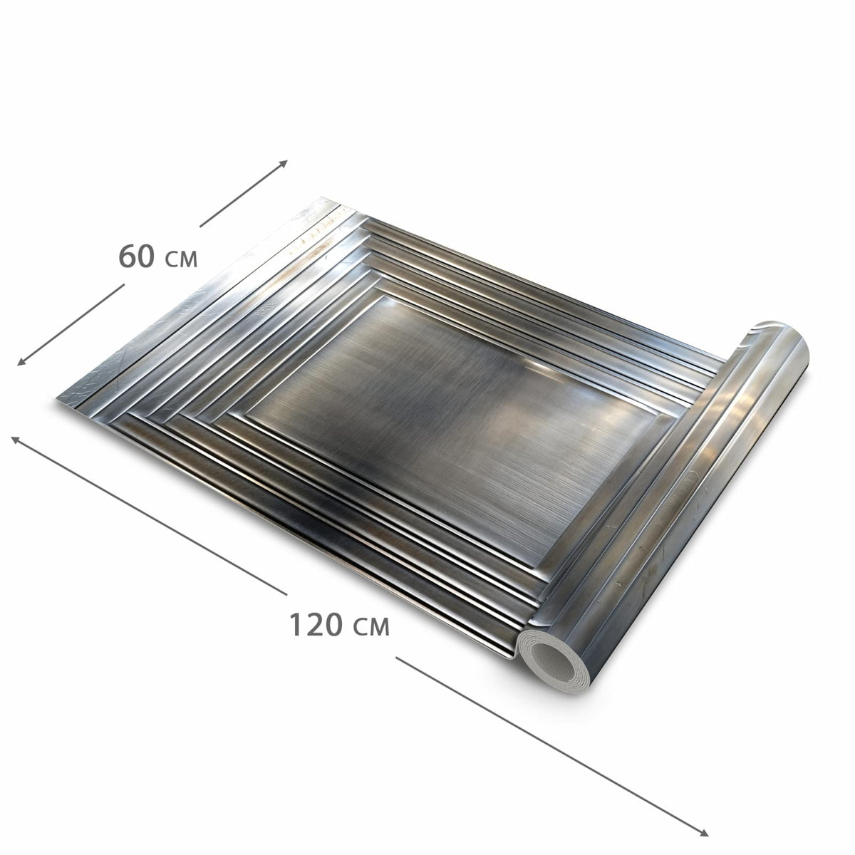 Bodenläufer mit Motiv Metallrahmen in der Grösse 60x300 cm für Ordnung & Übersicht