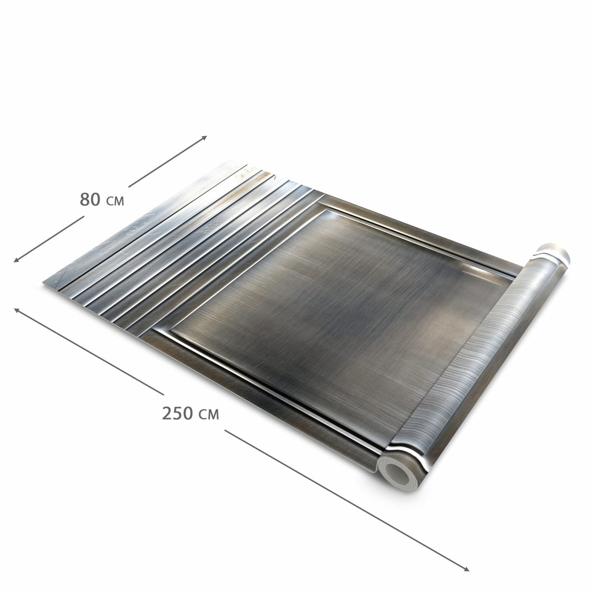 UV-beständiger waschbarer Küchenteppich mit Motiv Metallrahmen in der Größe 60x300 cm