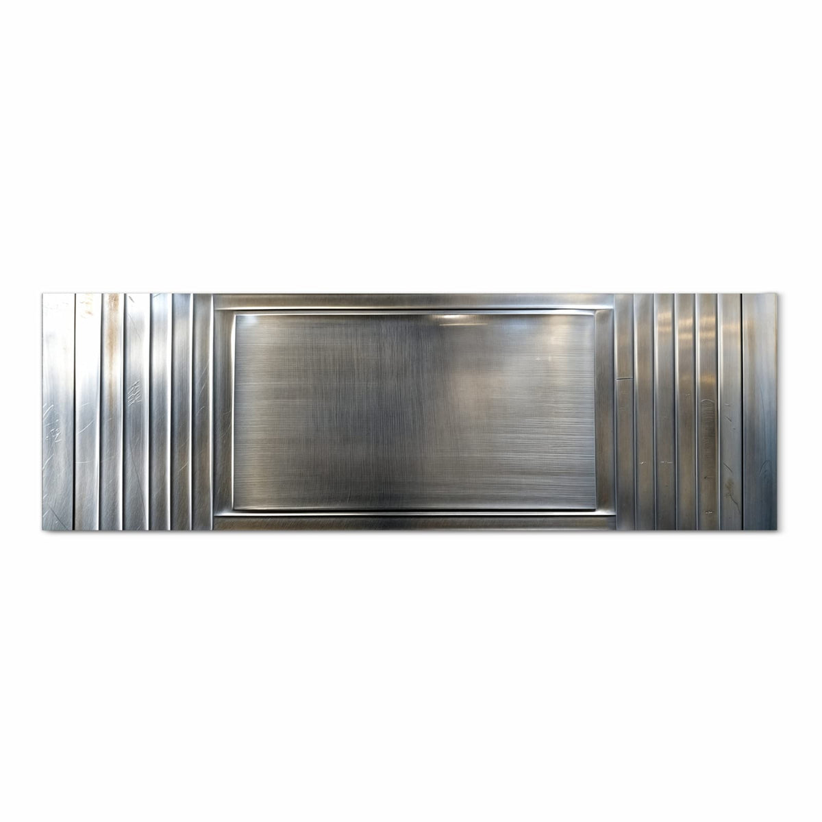 Waschbarer moderner Küchenläufer mit Motiv Metallrahmen in Frontansicht