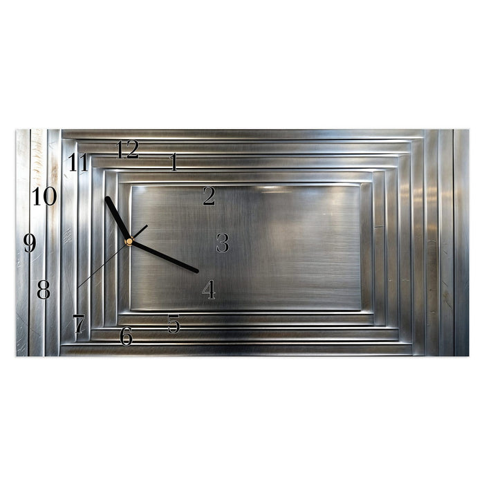Wanduhr Metallrahmen aus Glas – Querformat 60 × 30 cm mit Ziffernblatt Klassisch
