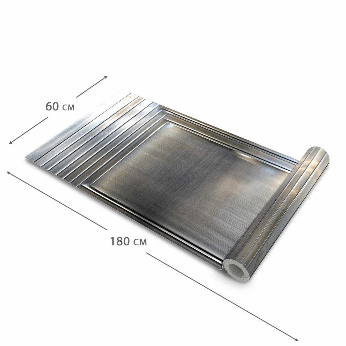Farbbeständiger Küchenteppich mit Motiv Metallrahmen in der Grösse 60x300 cm