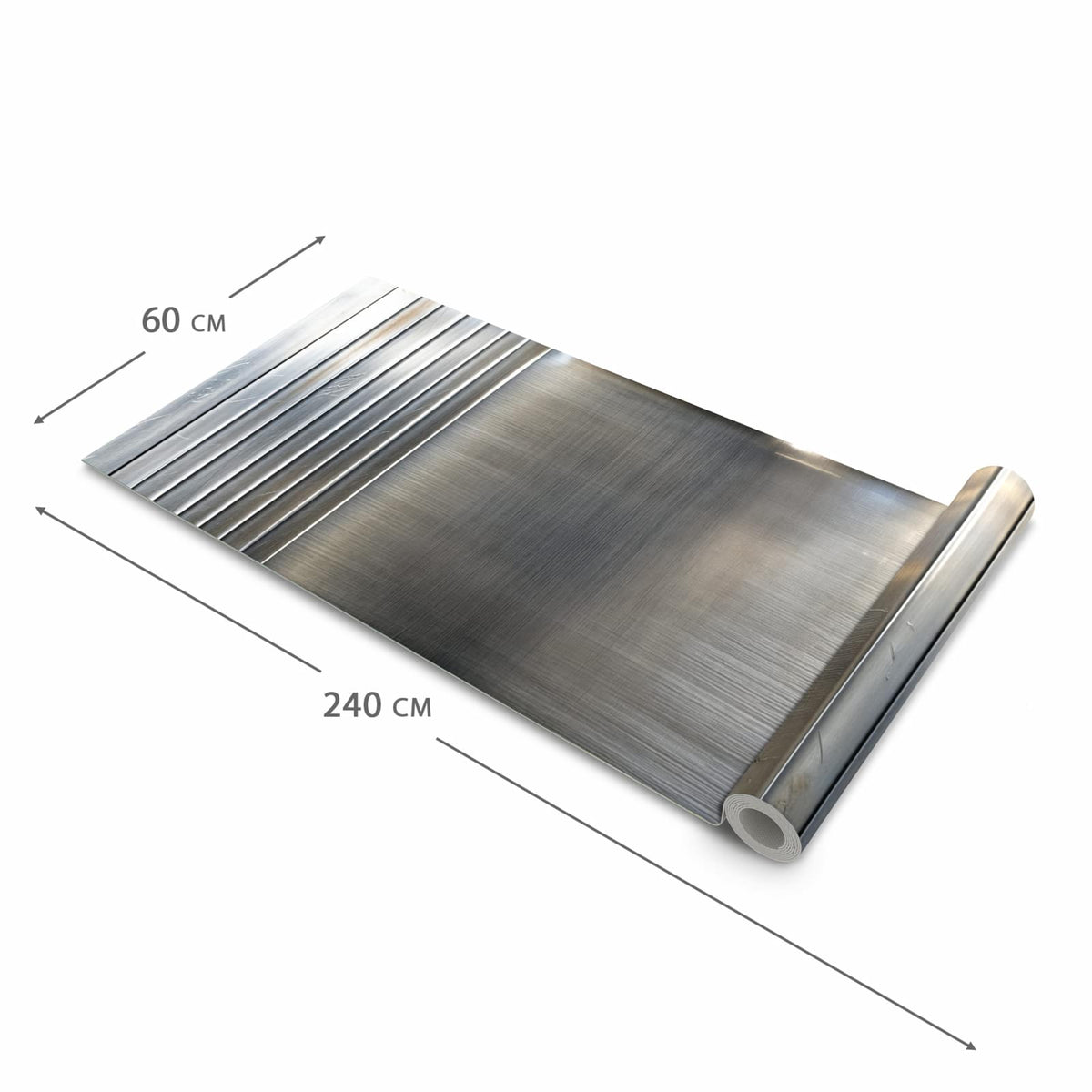 Formstabiler waschbarer Küchenteppich mit Motiv Metallrahmen in der Grösse 60x300 cm