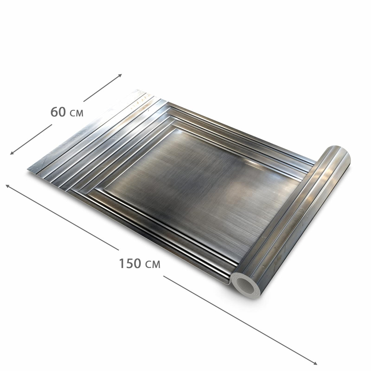 Bodenschonender Bodenläufer Teppich mit Motiv Metallrahmen in der Grösse 60x300 cm