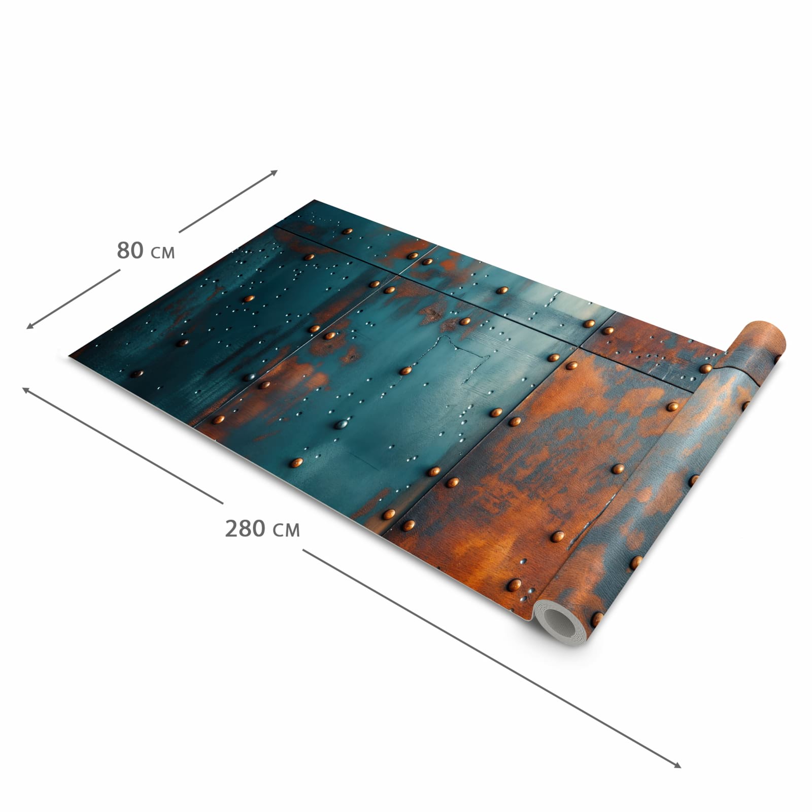 Pflegeleichter Läufer Eingangsbereich mit Motiv Industriedesign in der Größe 80x250 cm