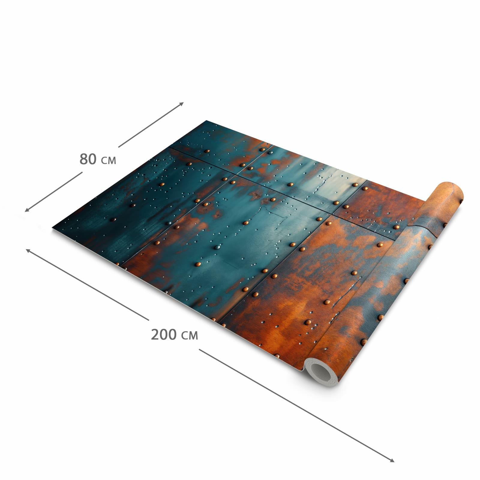 Langlebiger waschbarer Küchenläufer mit Motiv Industriedesign in der Größe 80x250 cm