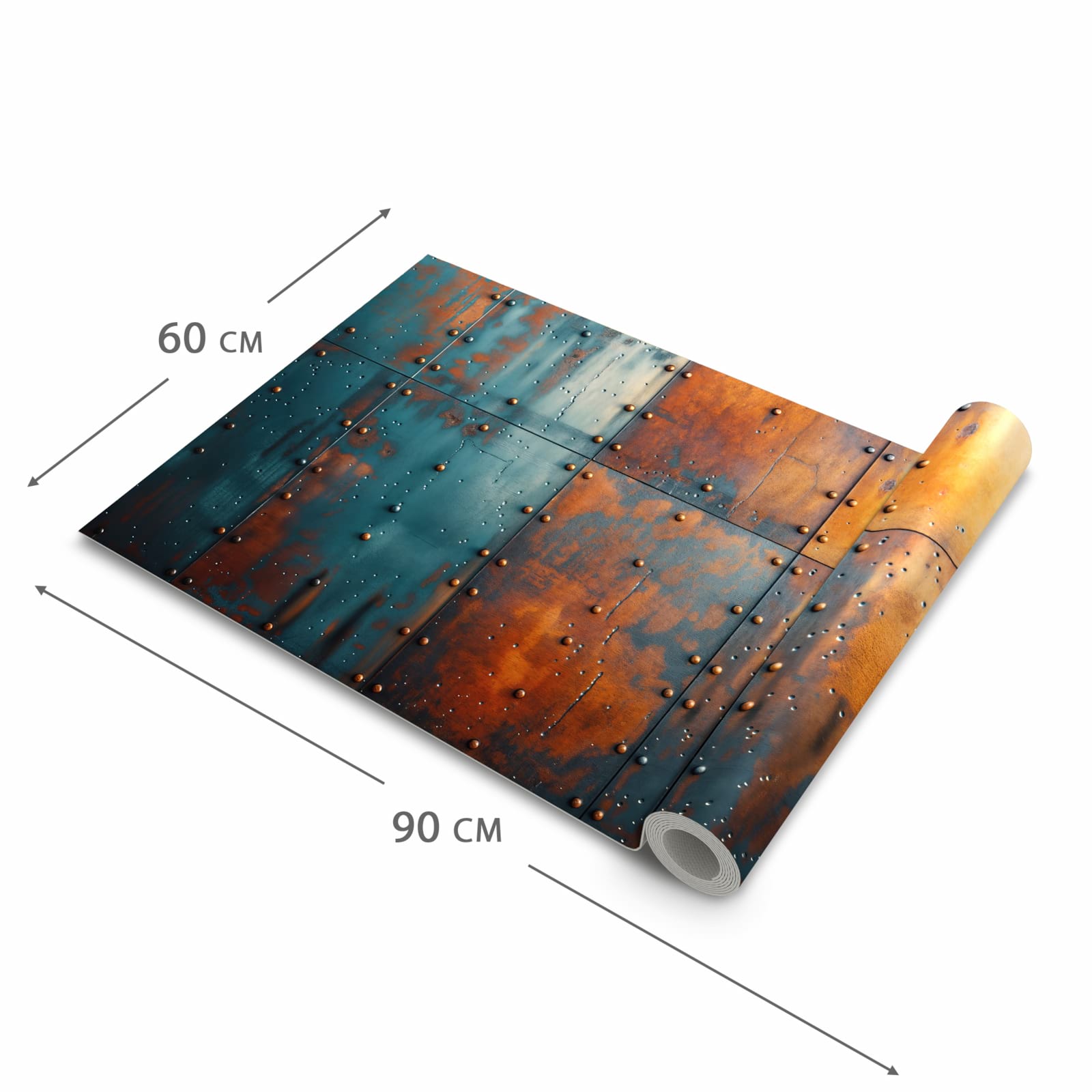 Geruchsneutraler waschbarer Küchenläufer mit Motiv Industriedesign in der Grösse 80x250 cm