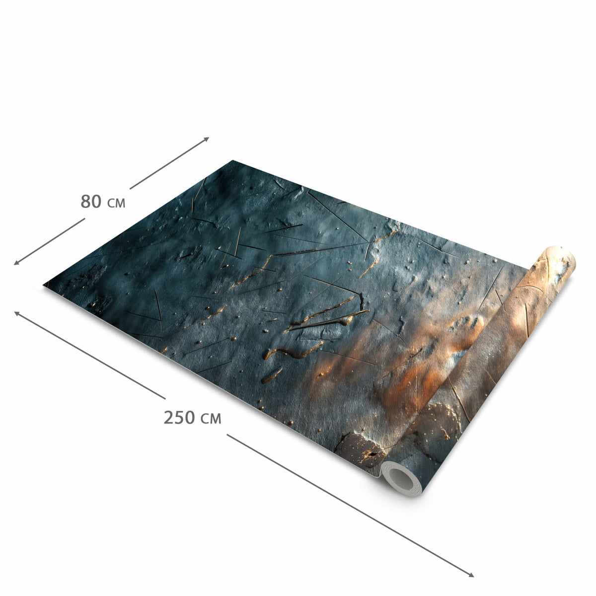 Farbbeständiger Küchenteppich mit Motiv Metallische Oberfläche in der Grösse 80x250 cm