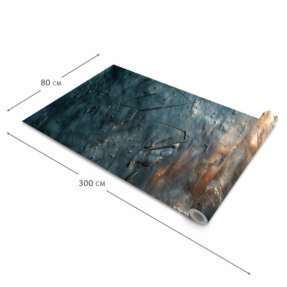 Küchenteppich mit Motiv Metallische Oberfläche in der Grösse 80x250 cm für sicheres Aufbewahren