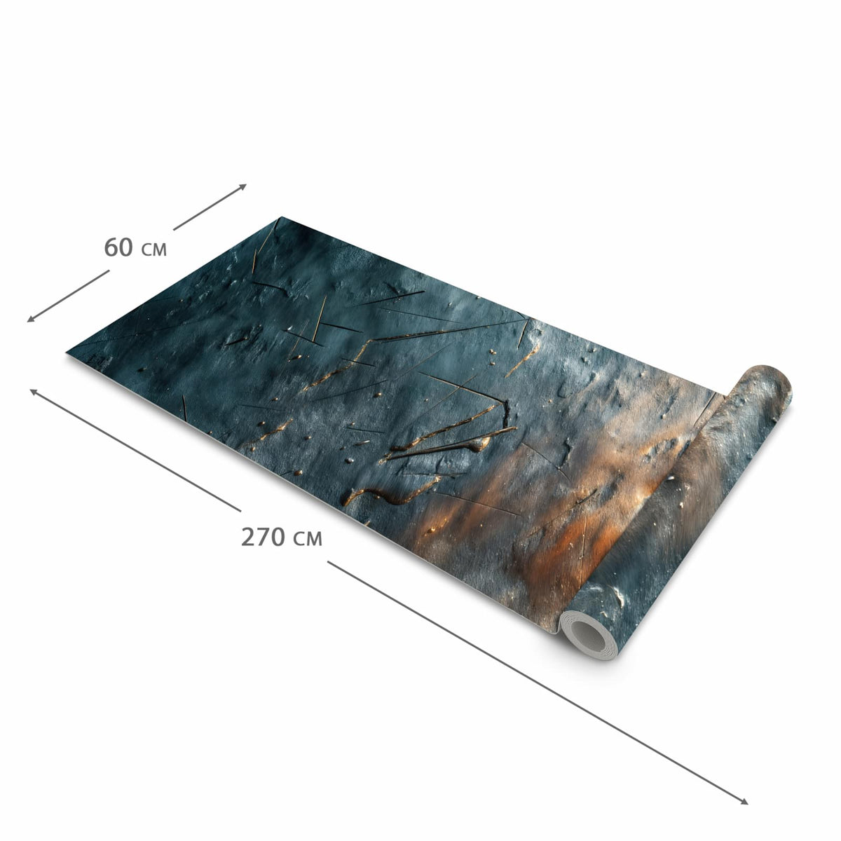 Feuchtigkeitsresistenter Küchenteppich mit Motiv Metallische Oberfläche in der Grösse 80x200 cm