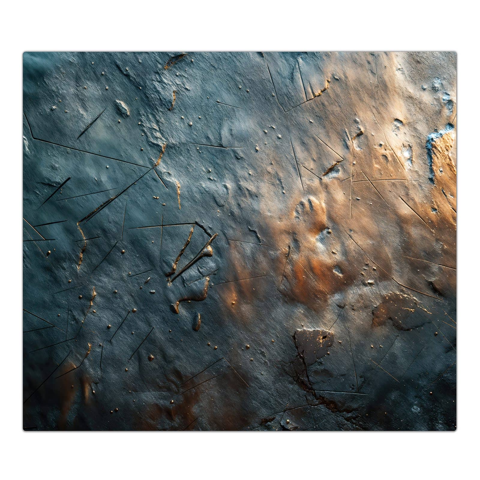 1-teilige Herdabdeckplatte aus Glas mit Metallische Oberfläche-Motiv in der Frontansicht #grösse_1-Teilig (60x52cm)