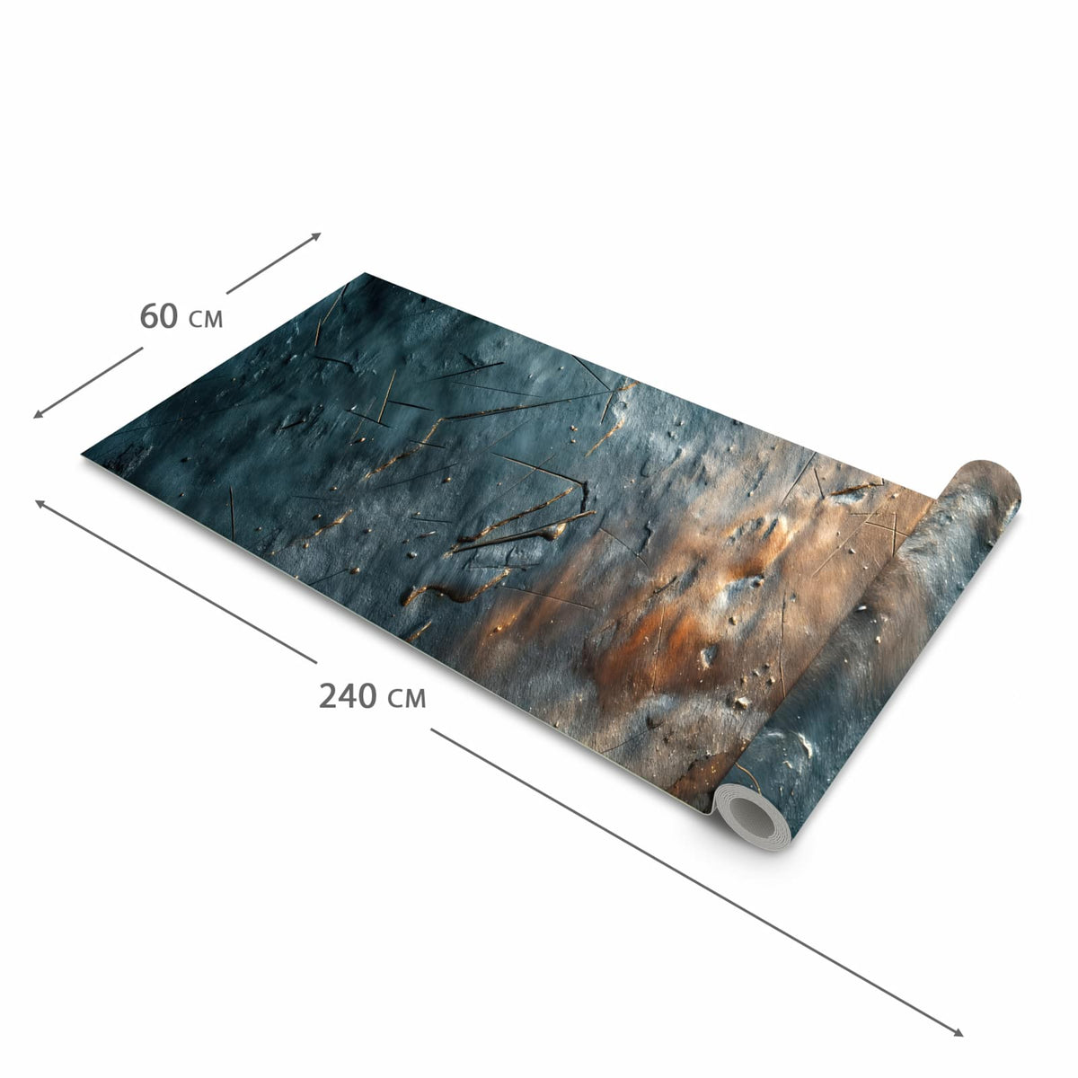 Rutschfester Küchenteppich mit Motiv Metallische Oberfläche in der Größe 80x200 cm
