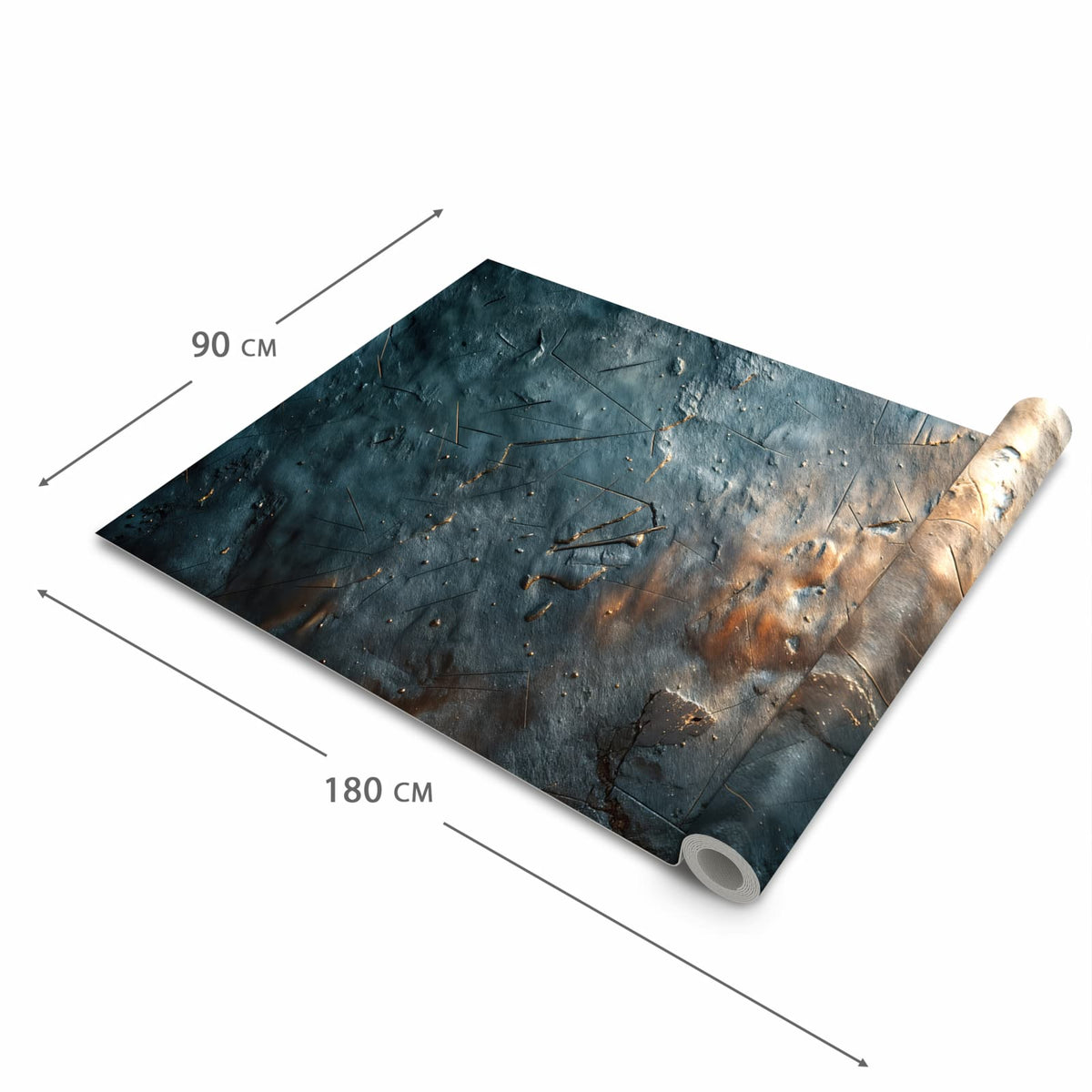 Zeitsparender Küchenläufer mit Motiv Metallische Oberfläche in der Grösse 80x250 cm