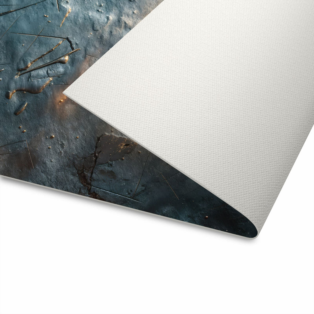 Pflegeleichter Teppich für die Küche mit Motiv Metallische Oberfläche auf Unterseite