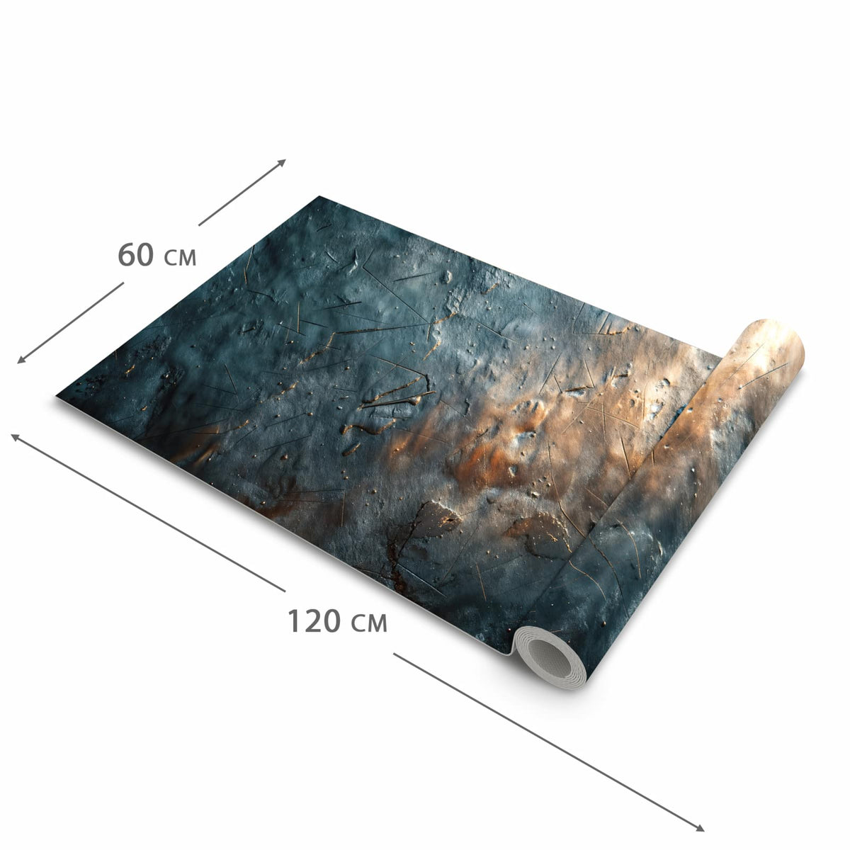 Strapazierfähiger abwaschbarer Küchenläufer mit Motiv Metallische Oberfläche in der Größe 80x200 cm