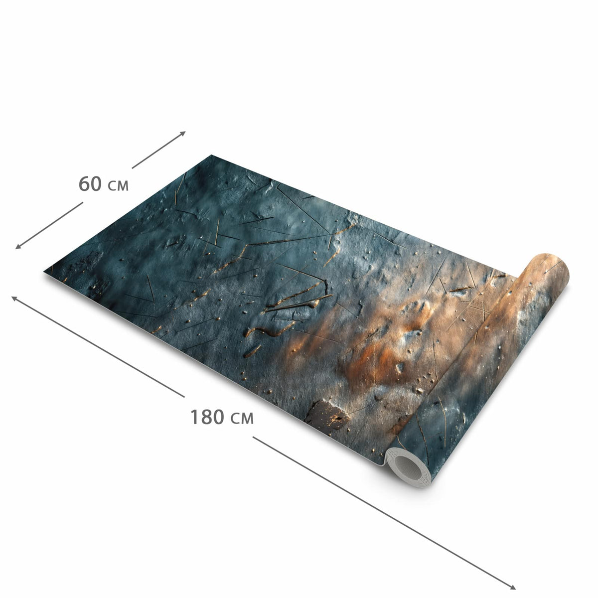 Langlebiger Küchenläufer mit Motiv Metallische Oberfläche in der Grösse 80x200 cm