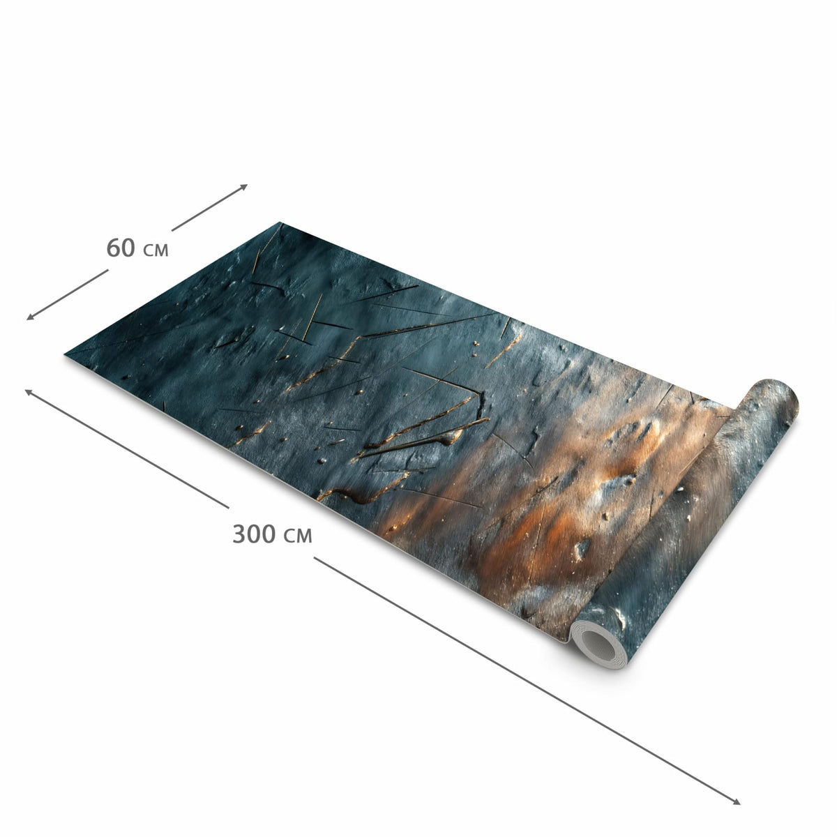 Bodenschonender Küchenteppich mit Motiv Metallische Oberfläche in der Grösse 80x200 cm