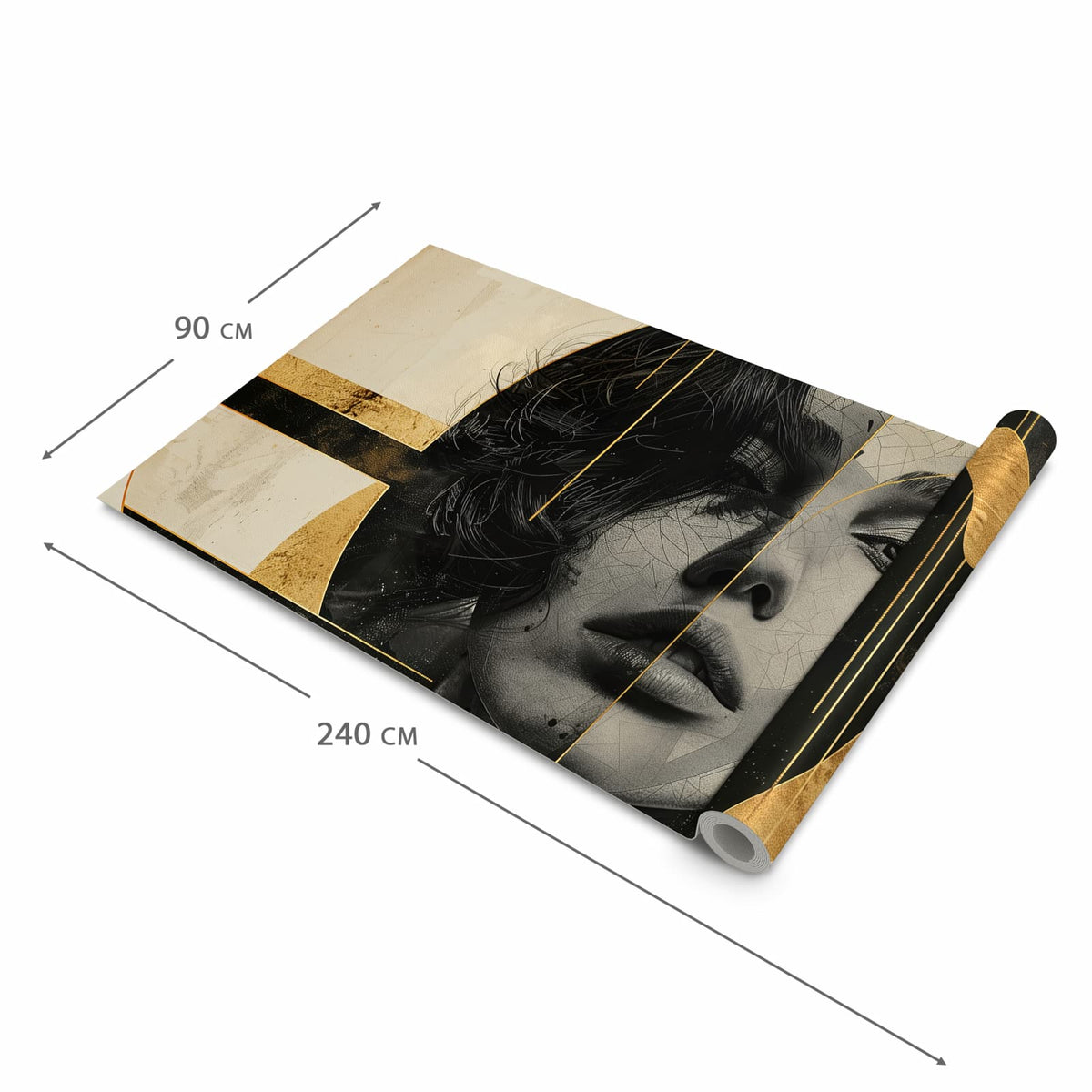 Hygienischer moderner Küchenläufer mit Motiv Künstlerisches Porträt in der Grösse 80x200 cm