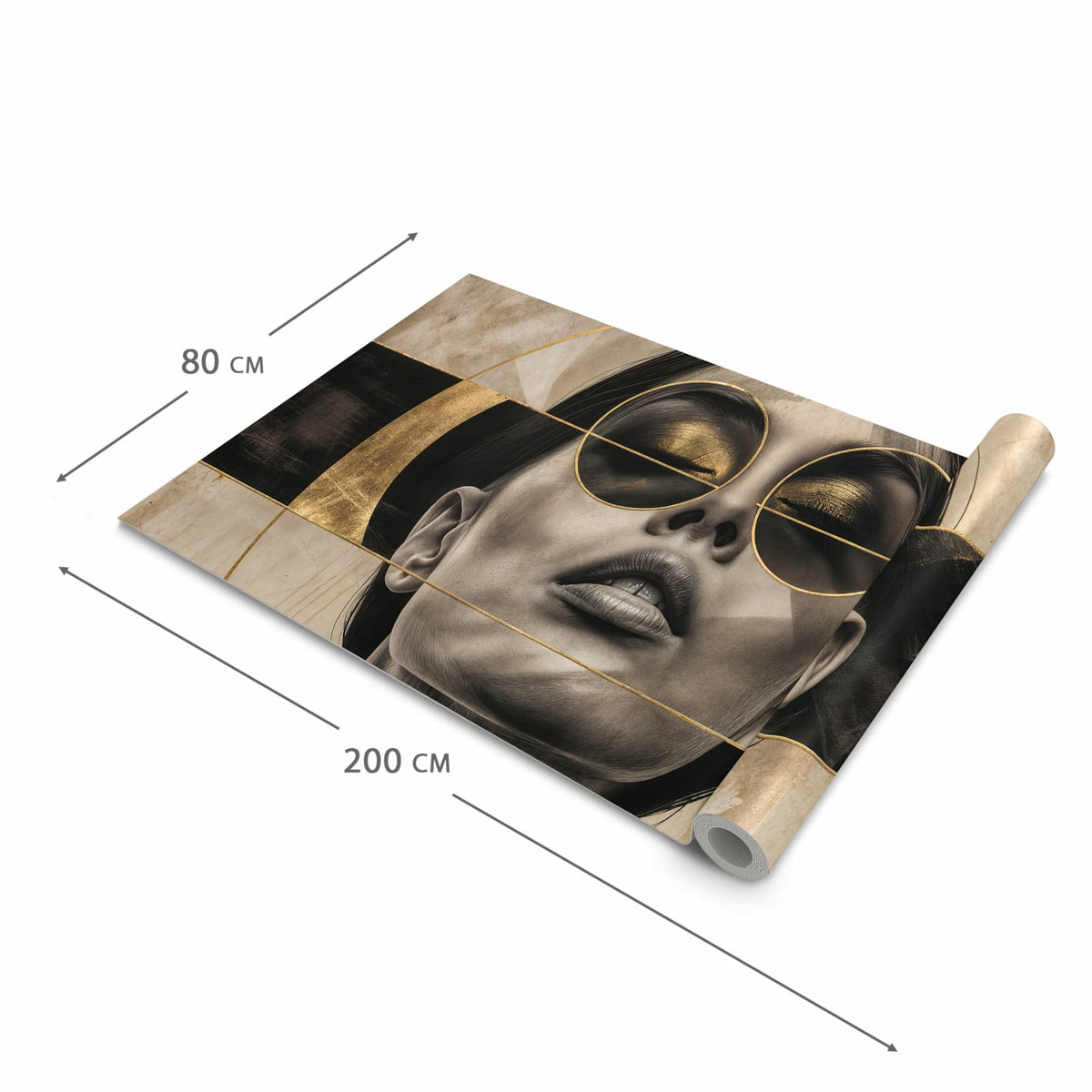 Formstabiler rutschfester Küchenteppich mit Motiv Abstrakte Sonnenbrille in der Grösse 80x200 cm
