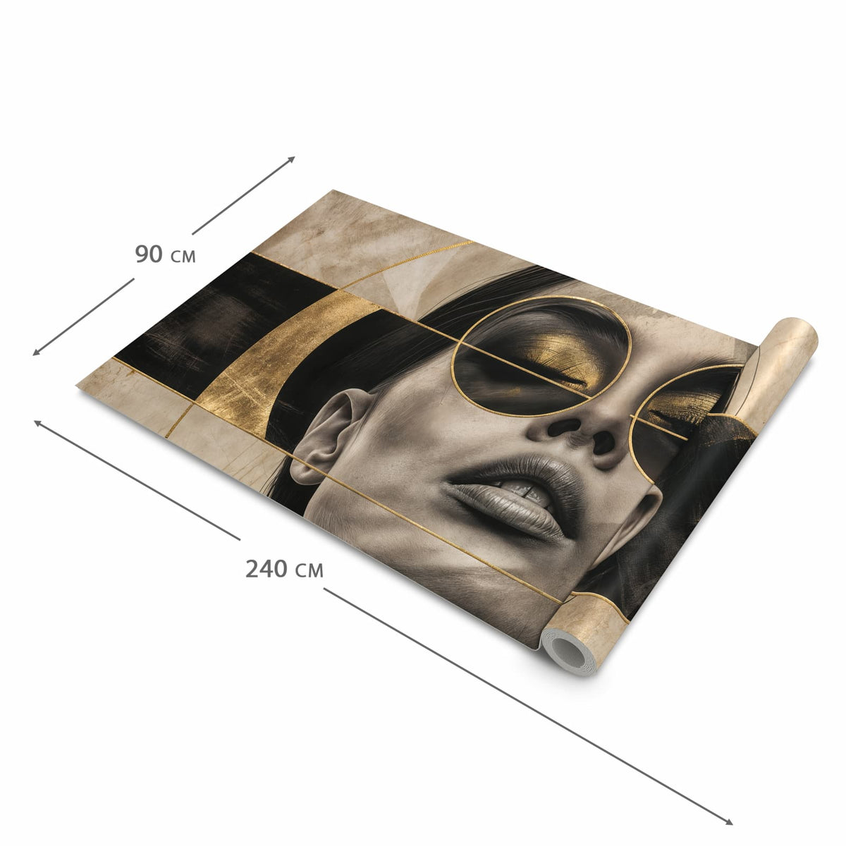 UV-beständiger rutschfester Küchenteppich mit Motiv Abstrakte Sonnenbrille in der Grösse 80x200 cm