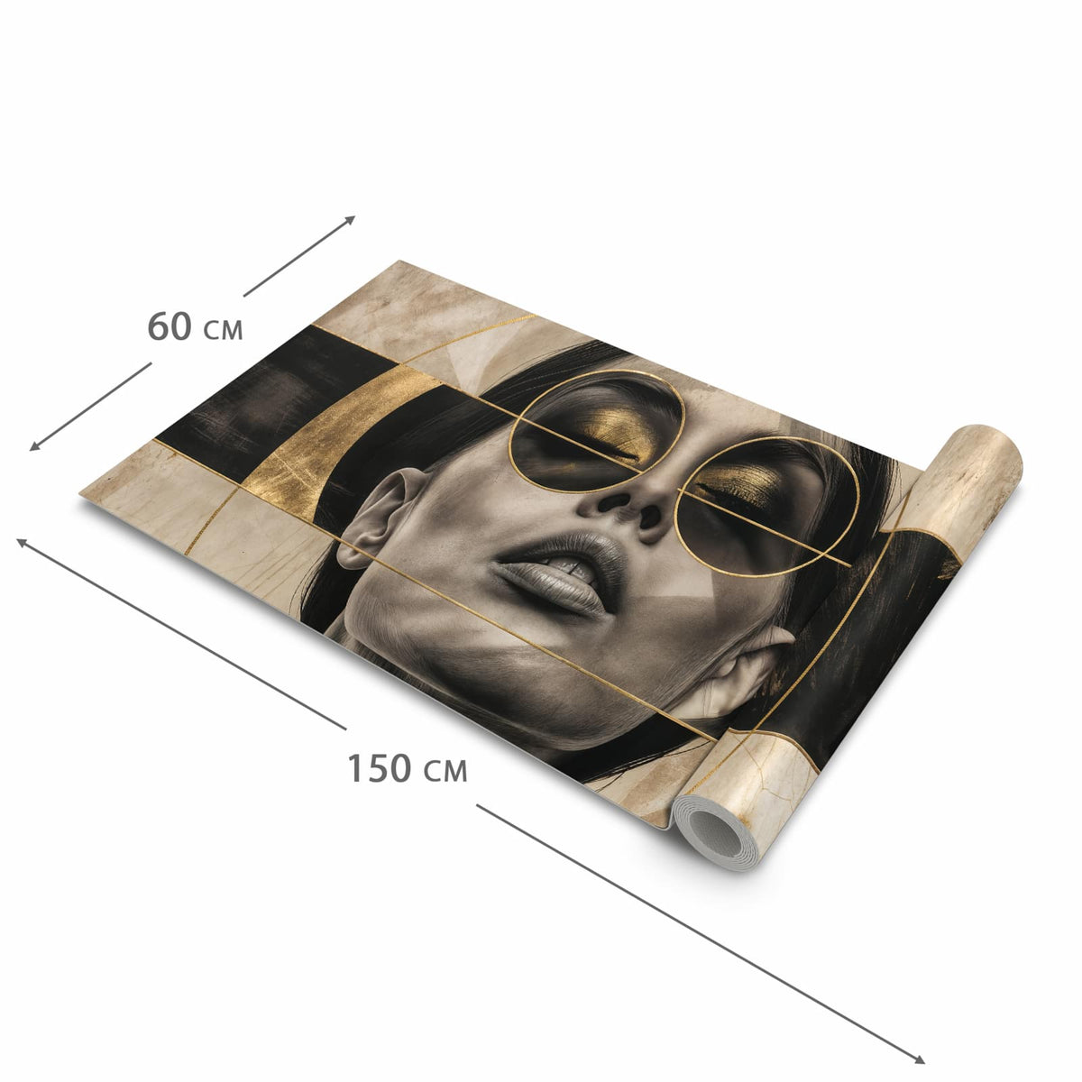 Rutschfester Küchenteppich mit Motiv Abstrakte Sonnenbrille in der Grösse 60x90 cm
