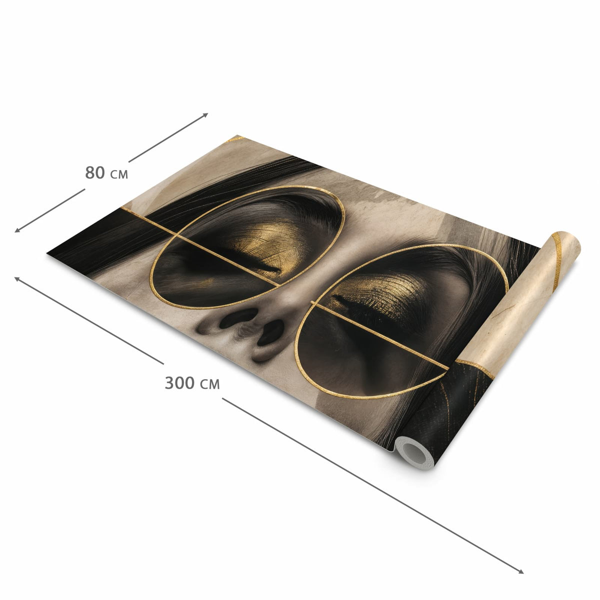 Geräuschdämpfender waschbarer Küchenteppich mit Motiv Abstrakte Sonnenbrille in der Größe 80x200 cm