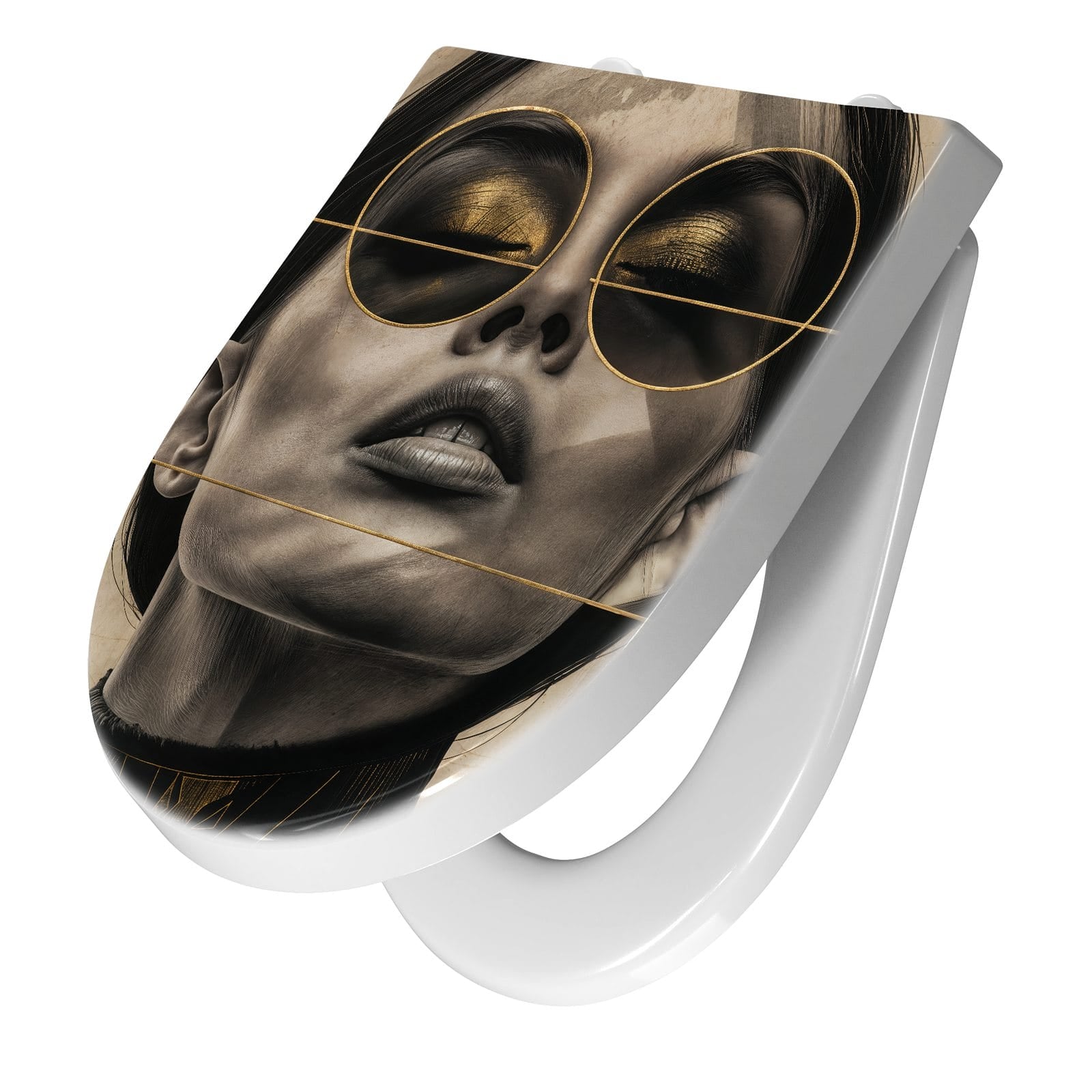 WC-Sitz mit Absenkautomatik Abstrakte Sonnenbrille