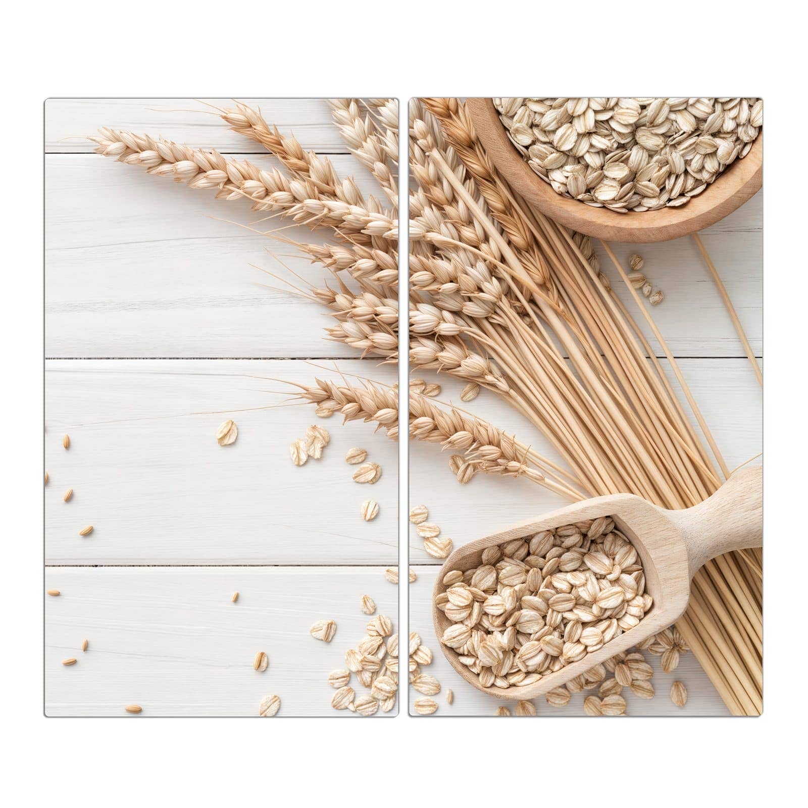 2-teilige Ceranfeld Abdeckungen mit Weizenoer Selektion-Motiv in der Frontansicht #grösse_2-Teilig (60x52cm)