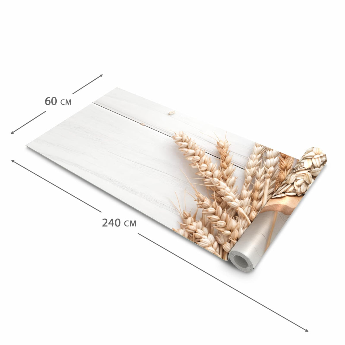 Langlebiger Teppichläufer für die Küche mit Motiv Weizenoer Selektion in der Grösse 60x90 cm