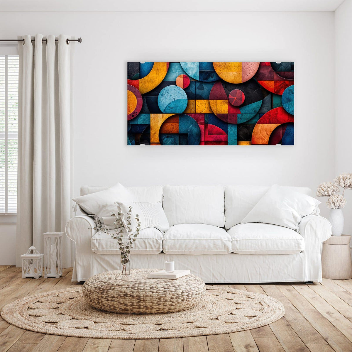 Wandbild - Formen im Bauhaus-Stil - Querformat – Kreise und Rechtecke im Bauhaus-Stil