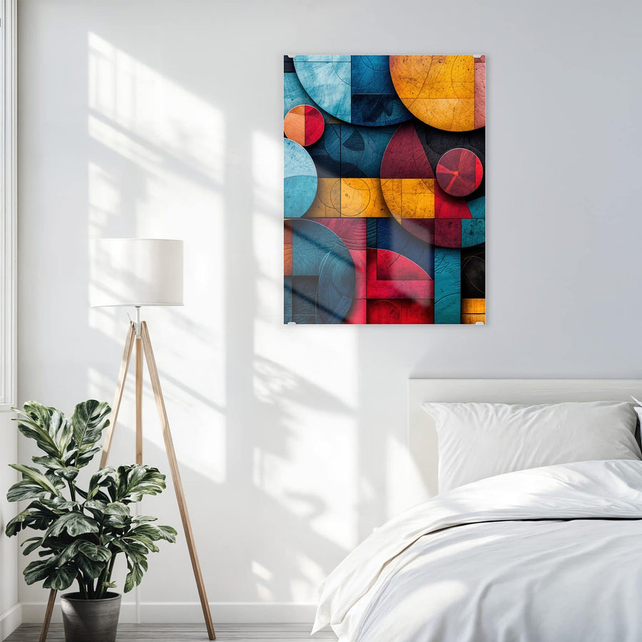 Maße Wandbild - Formen im Bauhaus-Stil - Hochformat