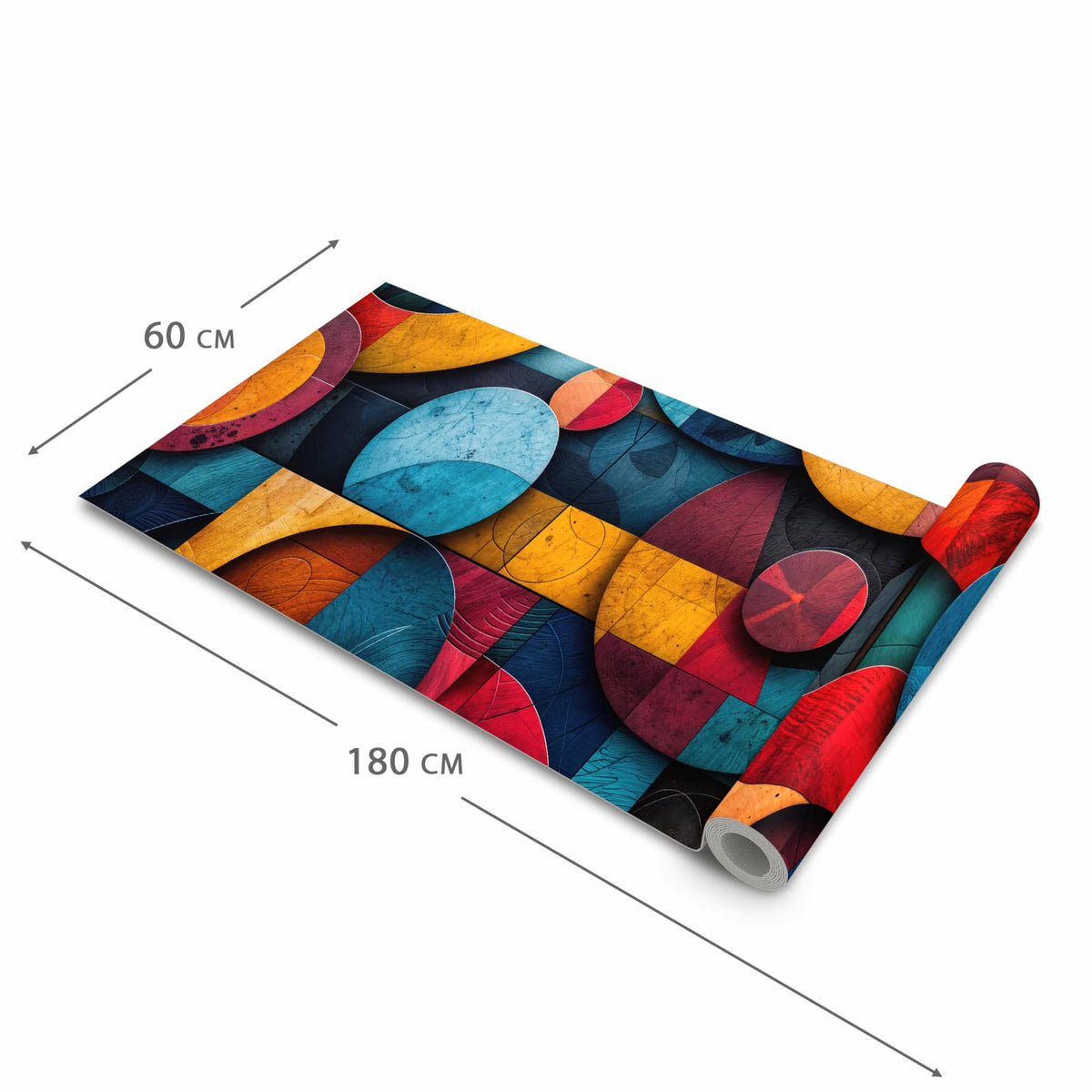 Küchenteppich mit Motiv Bunte Kreise in der Grösse 60x90 cm für Ordnung & Übersicht