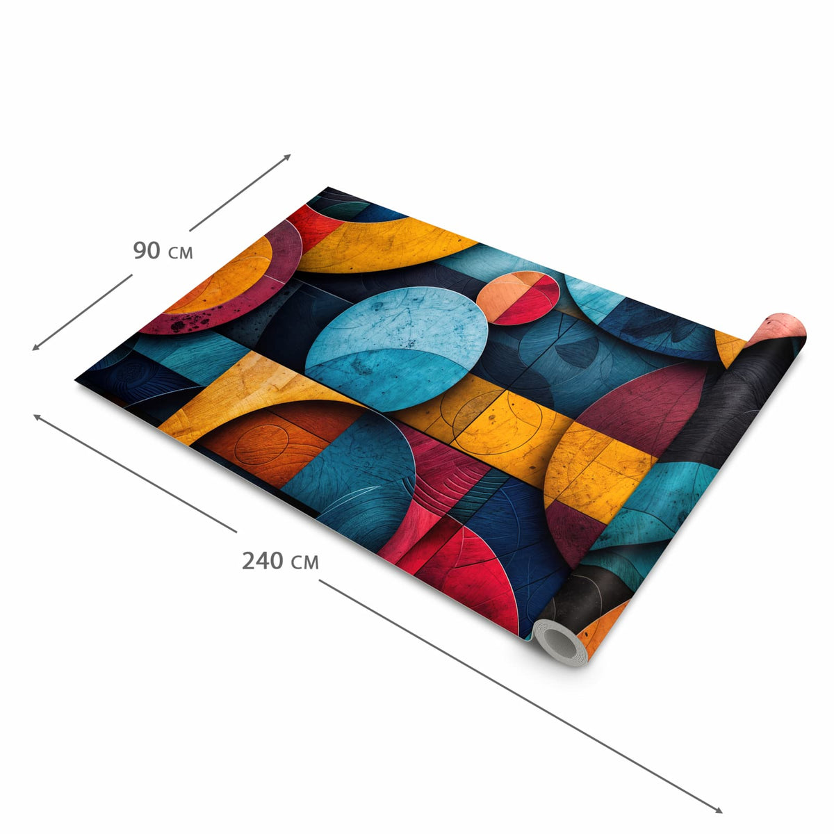 Wasserabweisender Küchenvorleger mit Motiv Bunte Kreise in der Grösse 60x90 cm