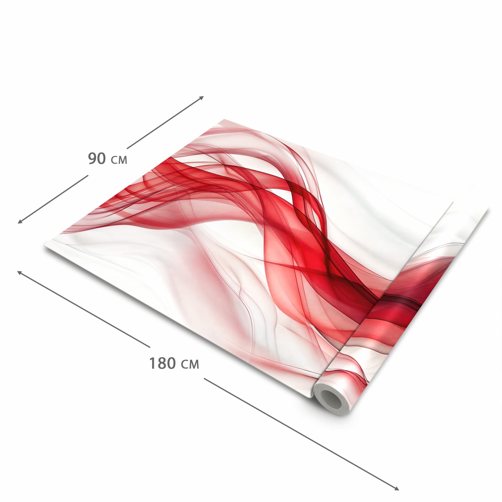 Feuchtigkeitsresistenter waschbarer Teppich Esstisch mit Motiv Farbige Wellen in der Grösse 60x300 cm