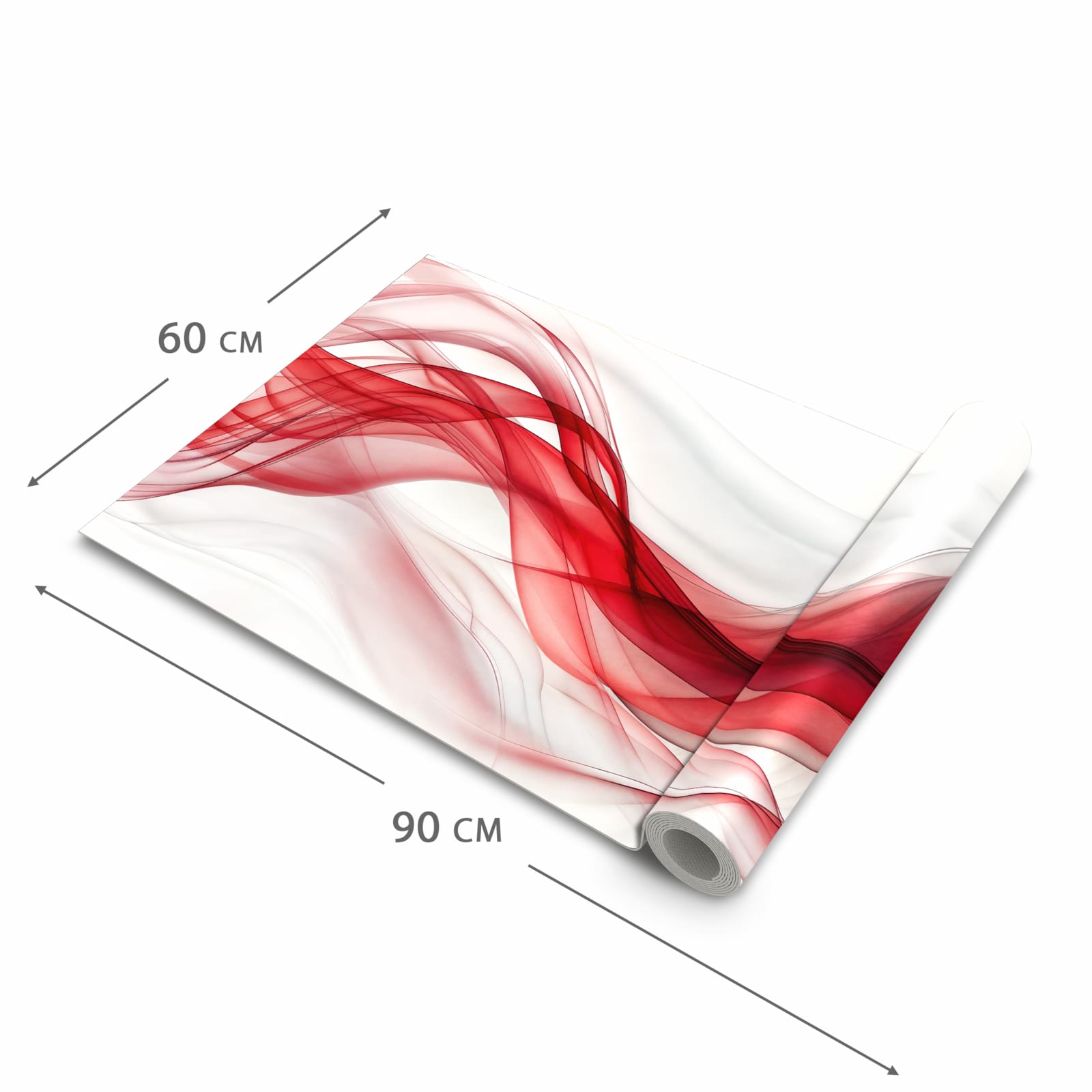 Hygienischer rutschfester Läufer mit Motiv Farbige Wellen in der Grösse 60x270 cm