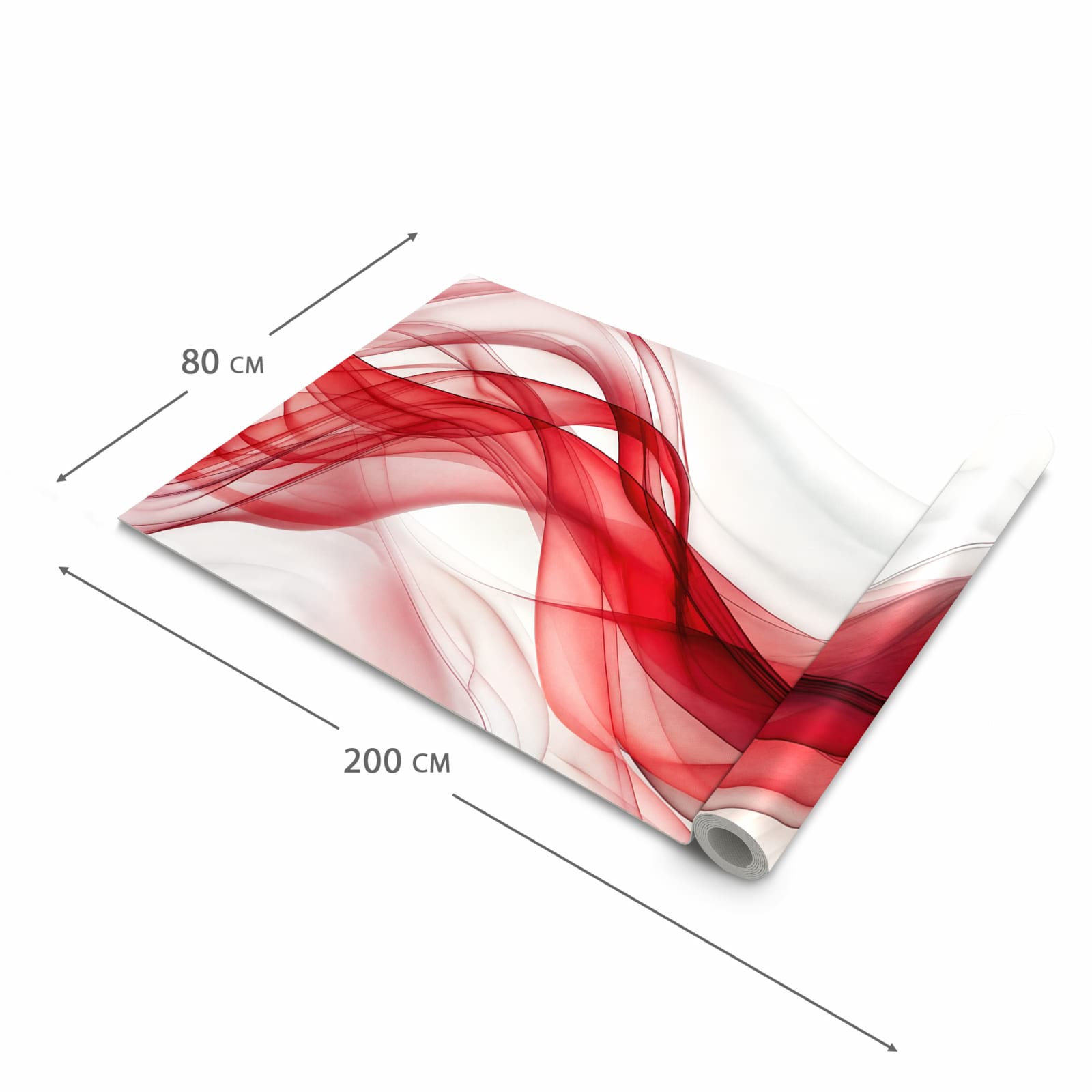 Strapazierfähiger dünner Teppich mit Motiv Farbige Wellen in der Grösse 60x300 cm