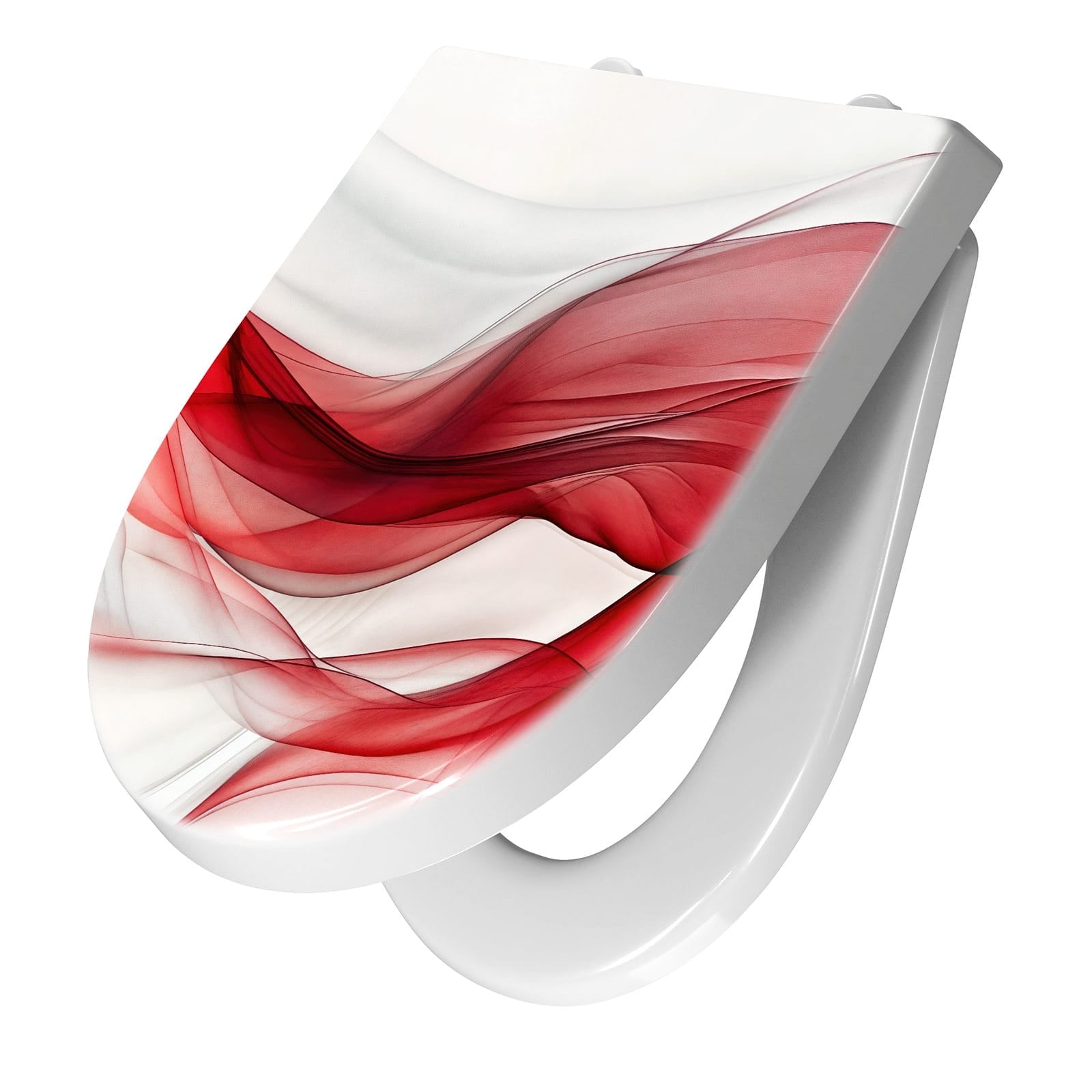 WC-Sitz mit Absenkautomatik Farbige Wellen