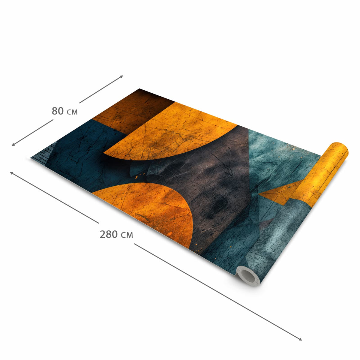Strapazierfähiger Küchenläufer mit Motiv Geometrische Kunst in der Grösse 60x300 cm, waschbar