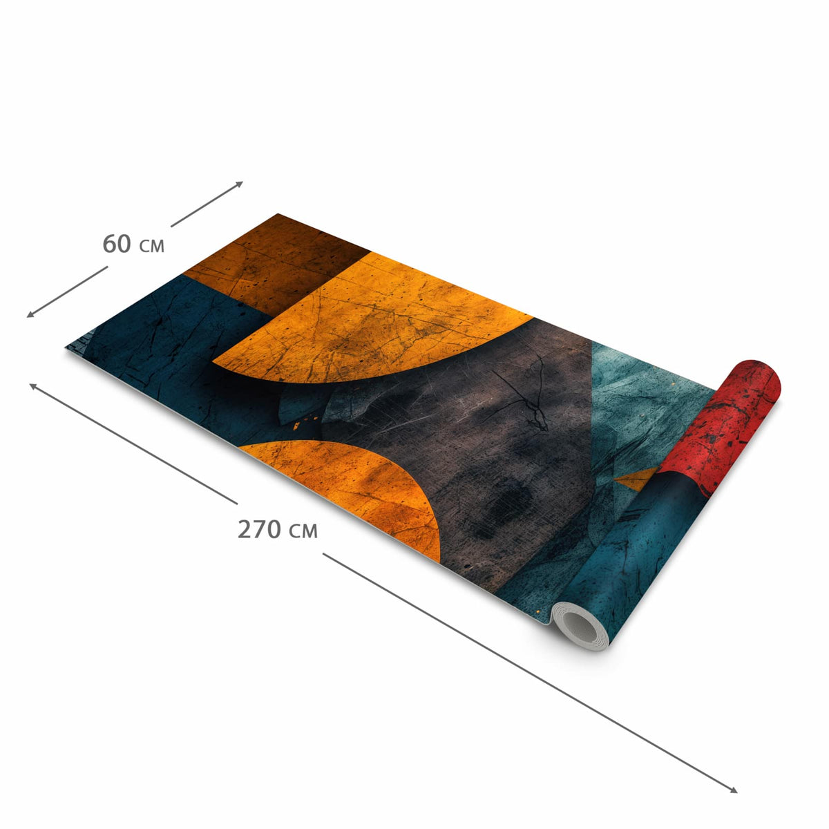 Komfortabler rutschfester Küchenläufer mit Motiv Geometrische Kunst in der Größe 60x300 cm