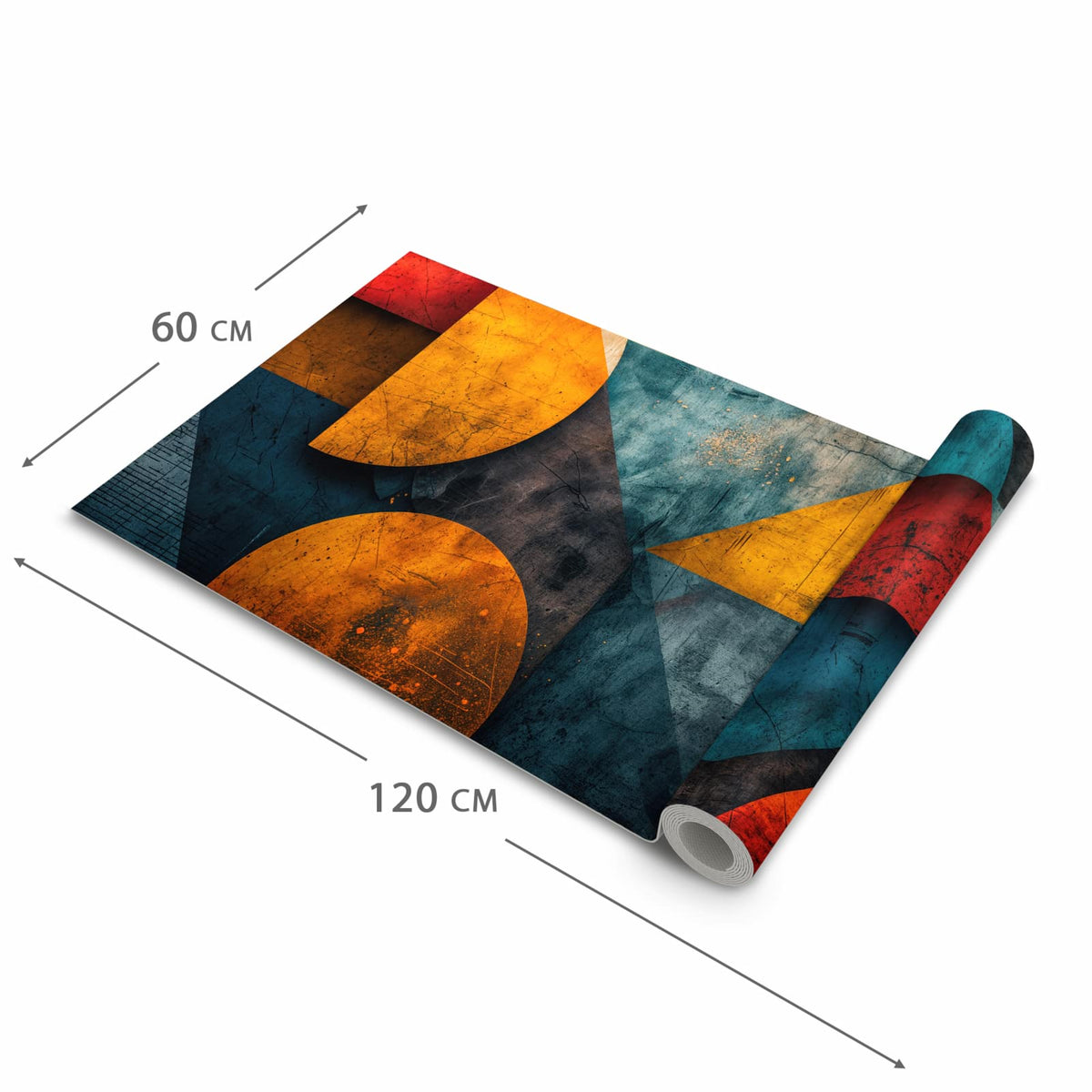 Geruchsneutraler Küchenläufer mit Motiv Geometrische Kunst in der Grösse 60x300 cm