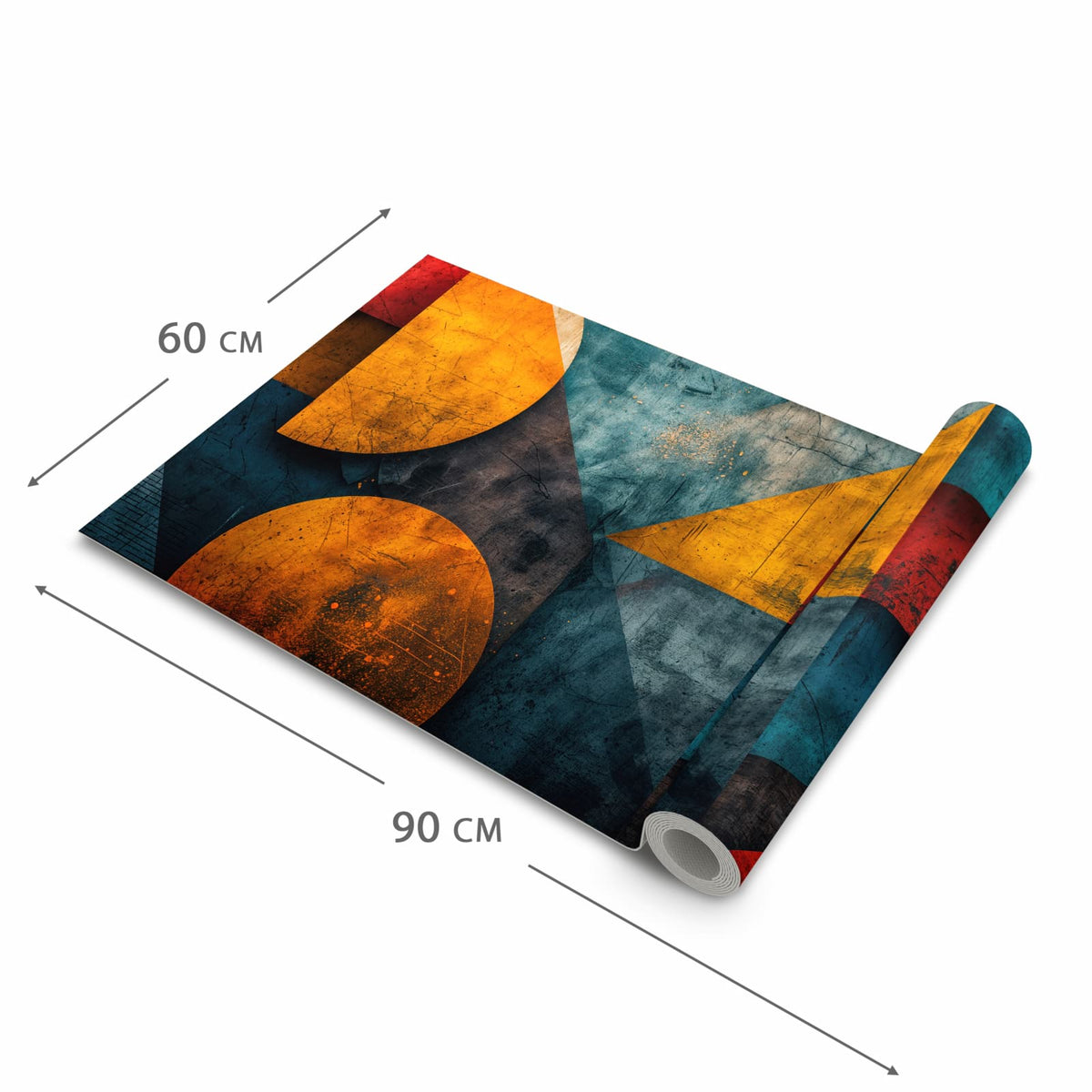 Rutschfester Küchenläufer mit Motiv Geometrische Kunst in der Grösse 60x300 cm - einfach zu reinigen