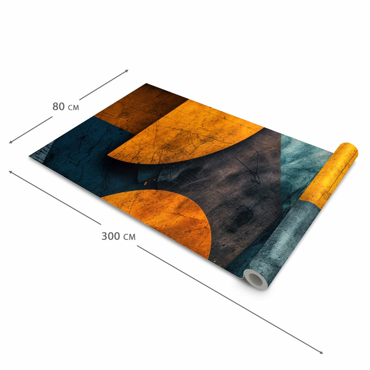 Waschbarer moderner Küchenläufer mit Motiv Geometrische Kunst in der Grösse 60x300 cm