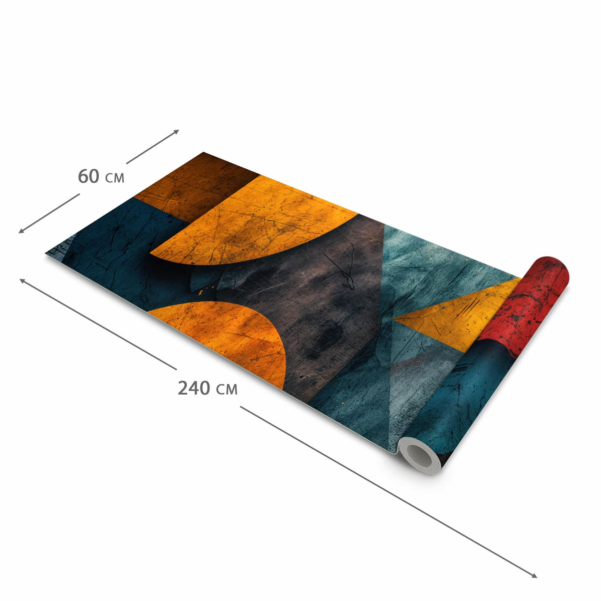 Pflegeleichter rutschfester Küchenläufer mit Motiv Geometrische Kunst in der Grösse 60x300 cm