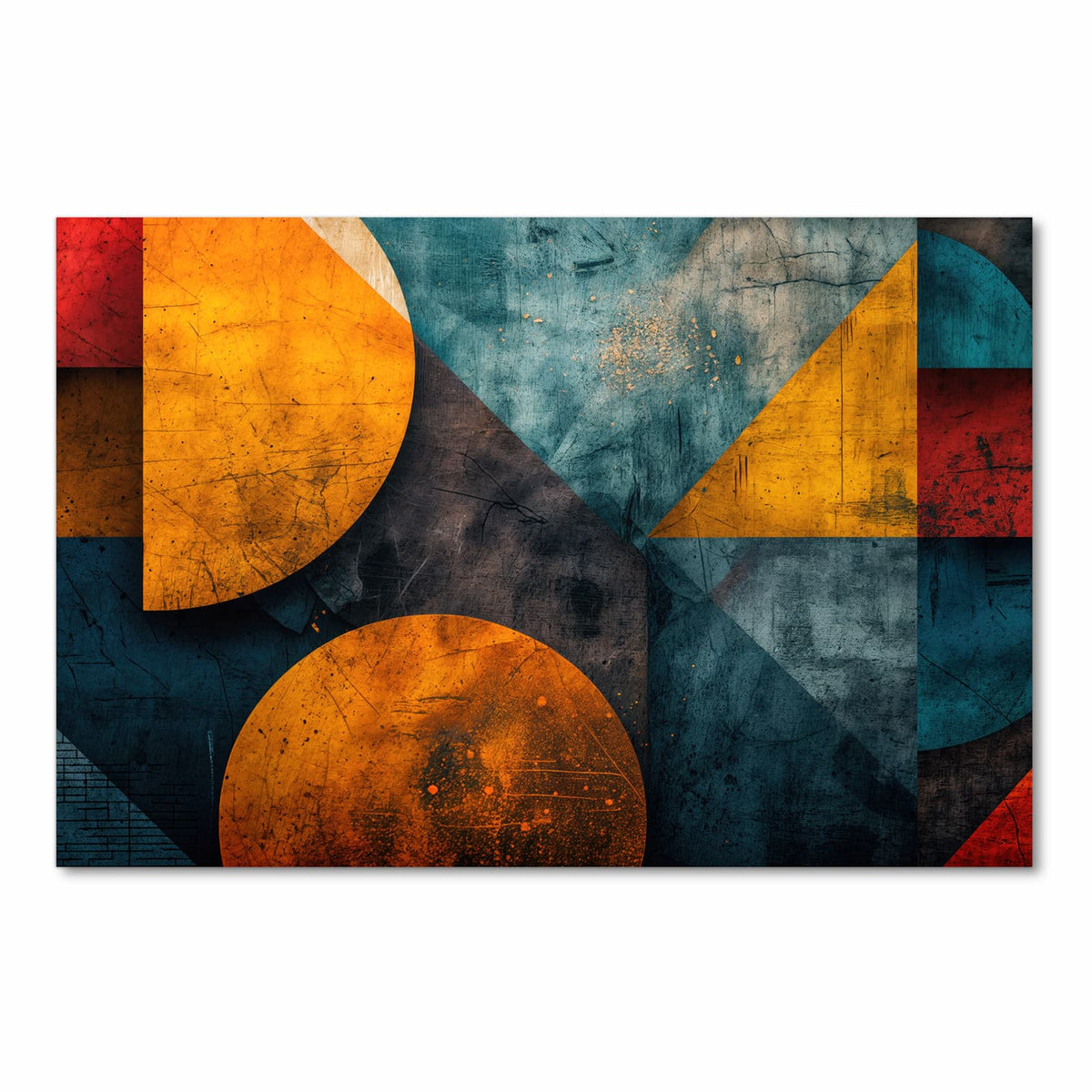 Waschbarer langer Teppich mit Motiv Geometrische Kunst in Frontansicht