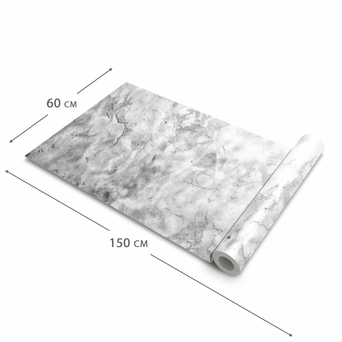 Bodenschonender Bodenläufer Teppich mit Motiv Marmor Struktur in der Grösse 60x300 cm