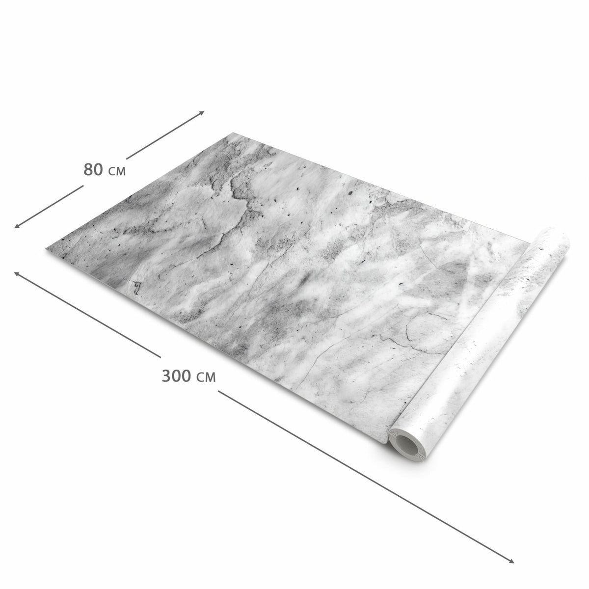 Wasserabweisender rutschfester Küchenteppich mit Motiv Marmor Struktur in der Grösse 60x300 cm