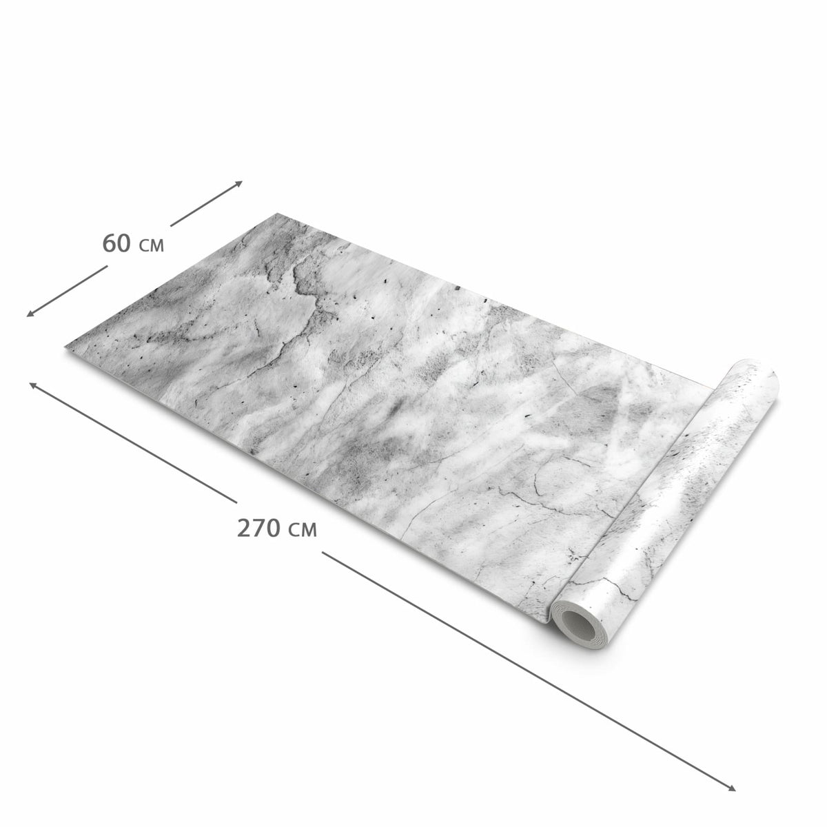 Küchenteppich mit Motiv Marmor Struktur in der Größe 60x300 cm für sicheres Aufbewahren