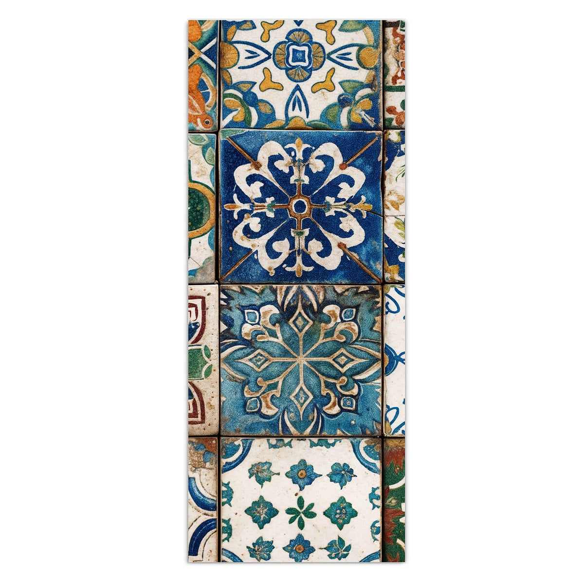 Wandbild - Mediterrane Fliesen - Hochformat – Dekorfliesen im bunten Mosaik